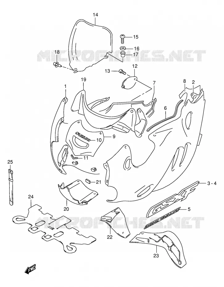 FAIRING (MODEL W) Suzuki MOTO 750 GSX-F 2003  GSX750FLK3(E2)