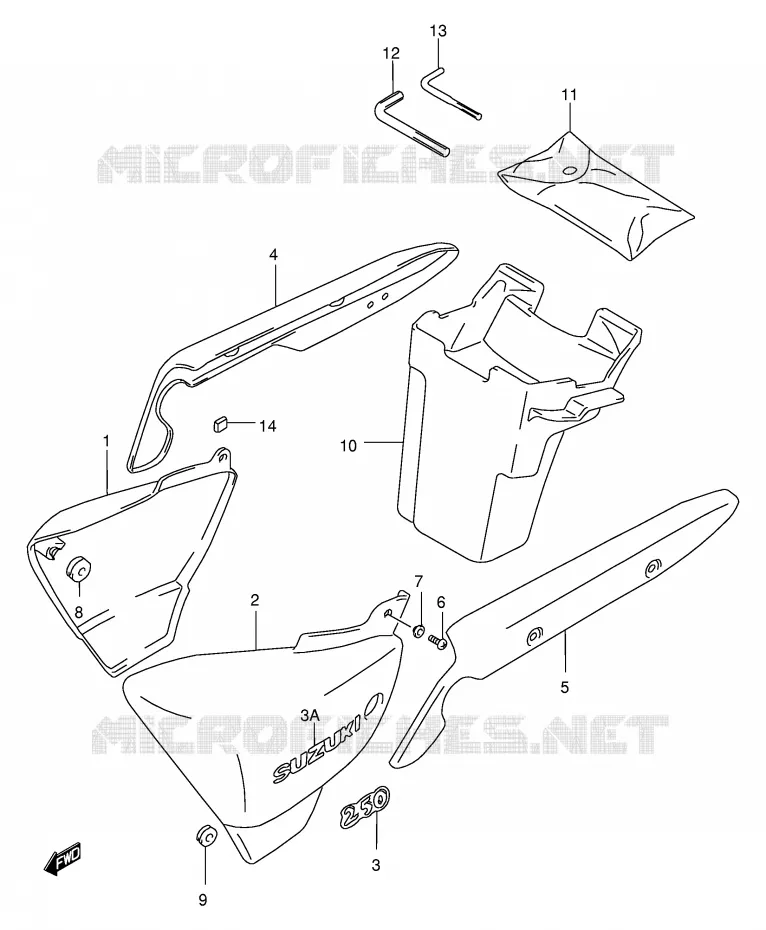 FAIRING (MODEL X) Suzuki MOTO 250 MARAUDER 1999  GZ250X(E1)