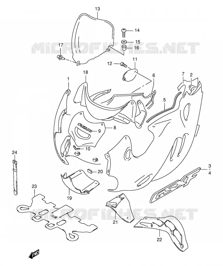 FAIRING (MODEL X) Suzuki MOTO 750 GSX-F 2003  GSX750FLK3(E2)