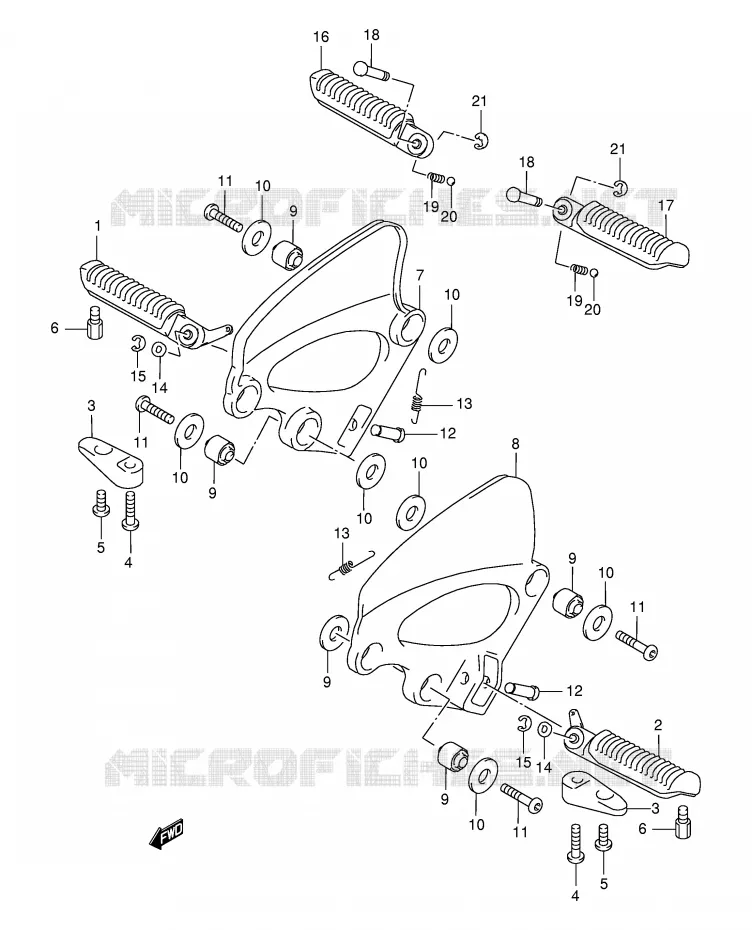 FOOTREST (SEE NOTE) Suzuki MOTO 750 GSX-F 2000  GSX750FY(E2)
