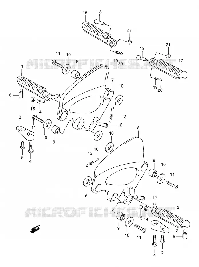 FOOTREST (SEE NOTE) Suzuki MOTO 750 GSX-F 2003  GSX750FK3(E2)