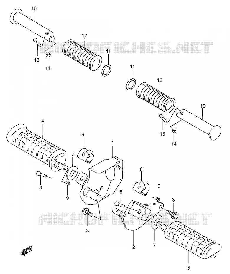 FOOTREST Suzuki MOTO 250 MARAUDER 2004  GZ250K4(P3)