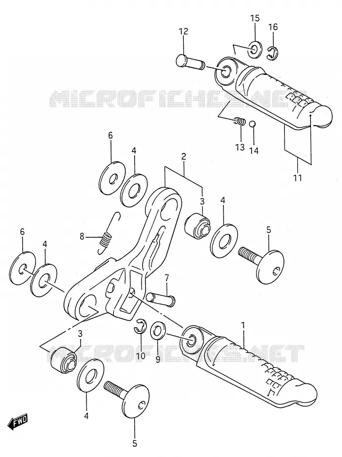 FOOTREST Suzuki MOTO 600 GSX-F 1990  GSX600FU2L(E28)