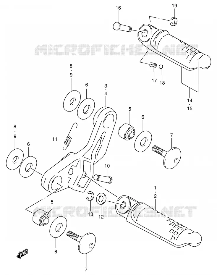 FOOTREST Suzuki MOTO 600 GSX-F 1997  GSX600FU2V(E2)