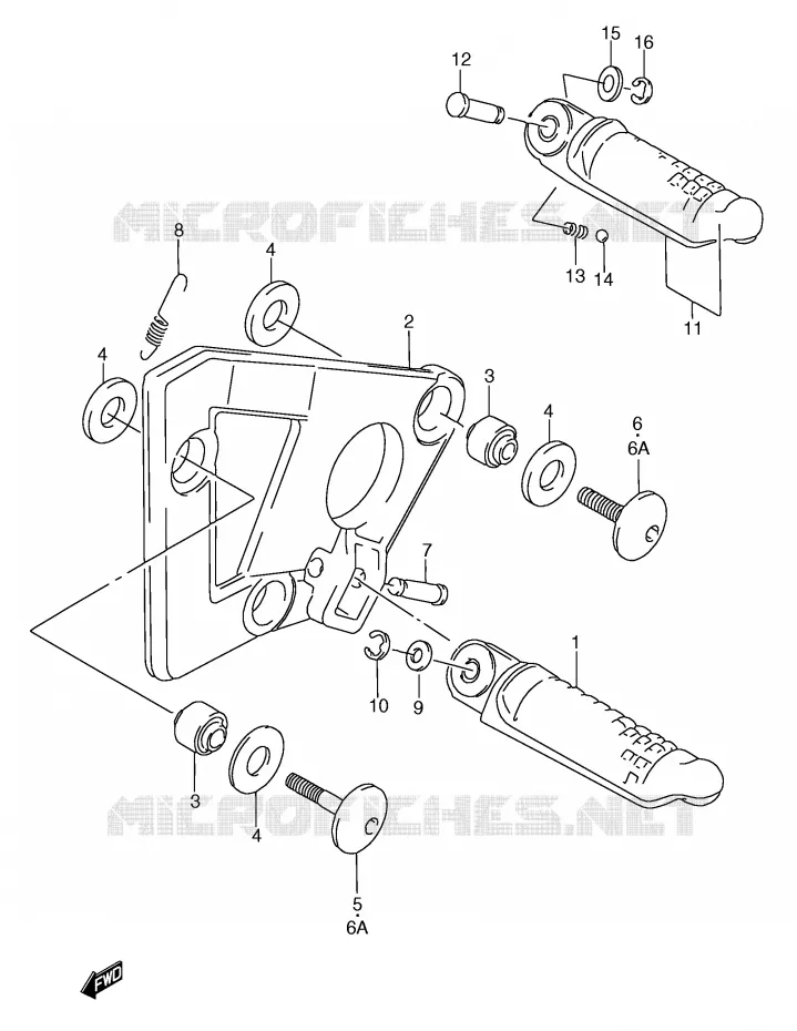 FOOTREST Suzuki MOTO 750 GSX-F 1993  GSX750FP(E2)