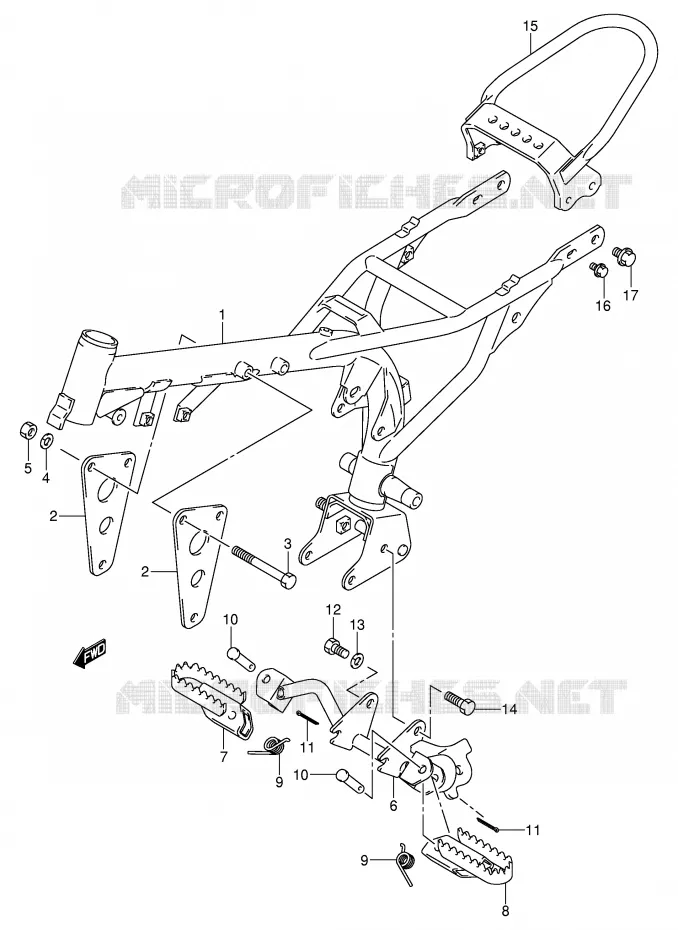 FRAME/FOOTREST Suzuki MOTO 50 JR 2004  JR50K4(P3/P28)