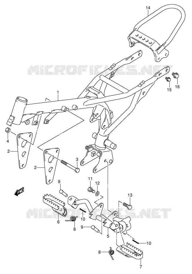 FRAME/FOOTREST Suzuki MOTO 50 JR 2006  JR50K6(P3/P28)