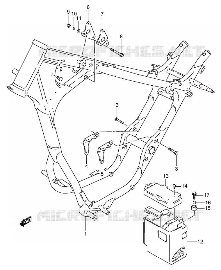 FRAME Suzuki MOTO 650 SAVAGE 1999  LS650PX(E2)