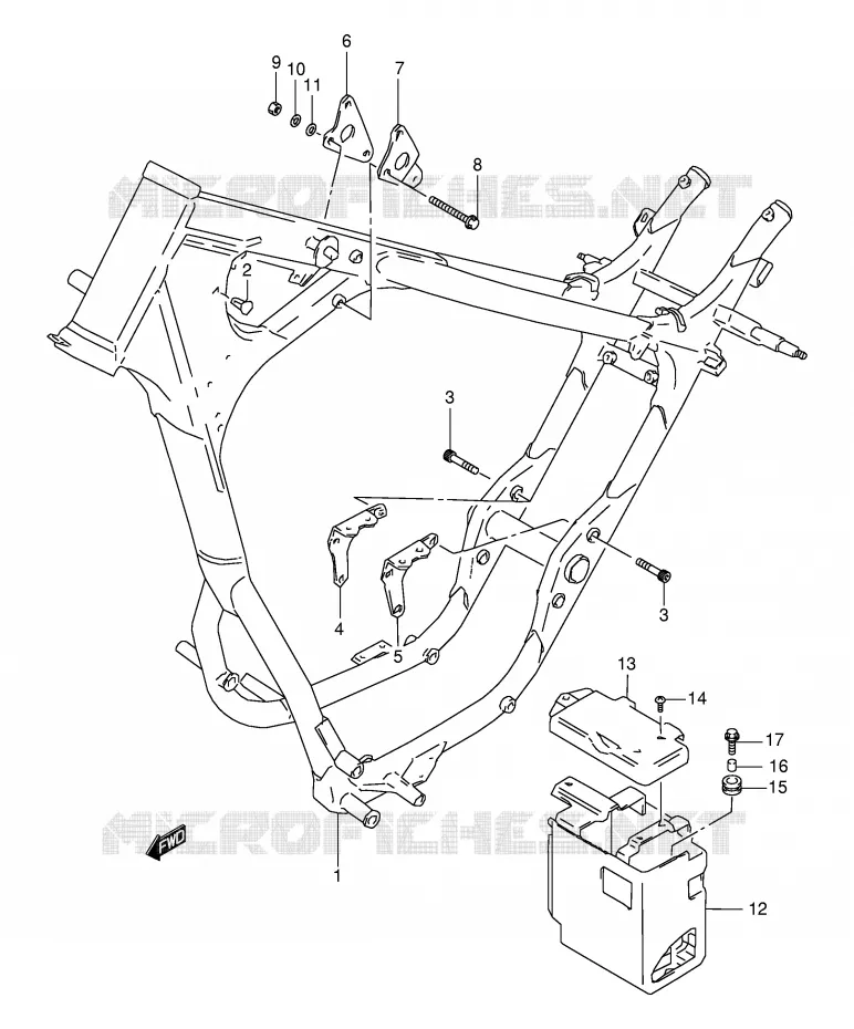 FRAME Suzuki MOTO 650 SAVAGE 2000  LS650PY(E3/E28)