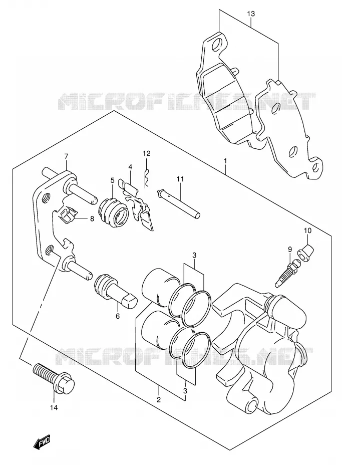 FRONT CALIPER Suzuki MOTO 600 GSX-F 2004  GSX600FK4(E2)