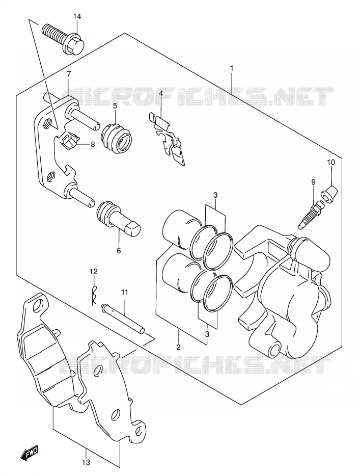 FRONT CALIPER Suzuki MOTO 750 GSX-F 2004  GSX750FK4(E2)