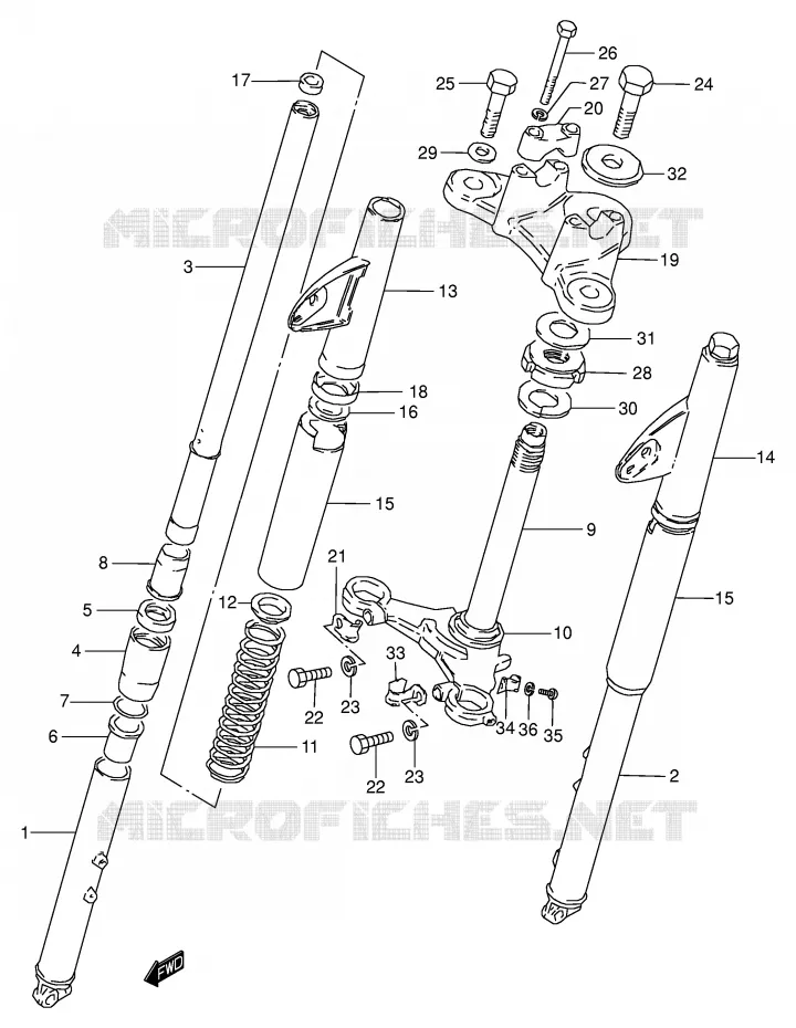FRONT FORK (E7) Suzuki MOTO 125 Autres-modeles 1982  K125Z(E7)