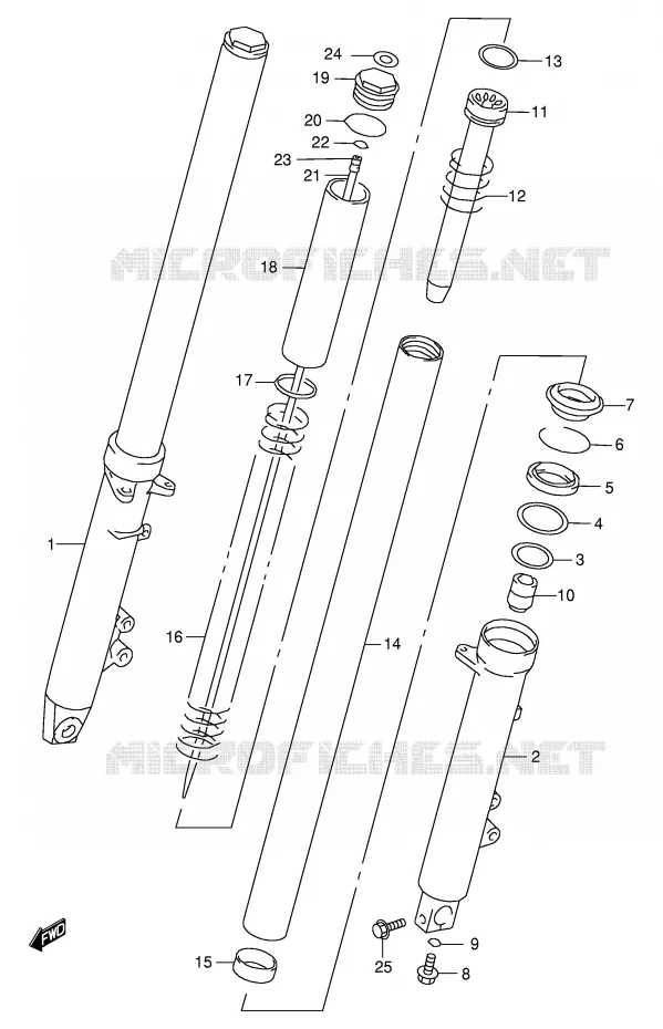FRONT FORK (MODEL W/X/Y/K1/K2) Suzuki MOTO 600 GSX-F 2003  GSX600FK3(E2)