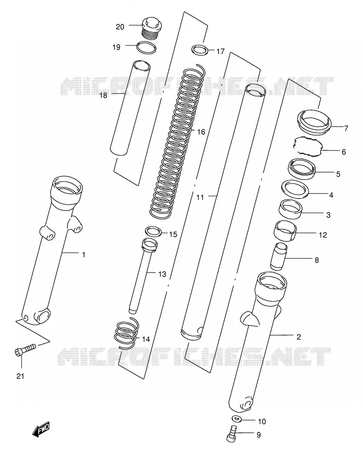 FRONT FORK Suzuki MOTO 250 MARAUDER 2000  GZ250Y(E1)