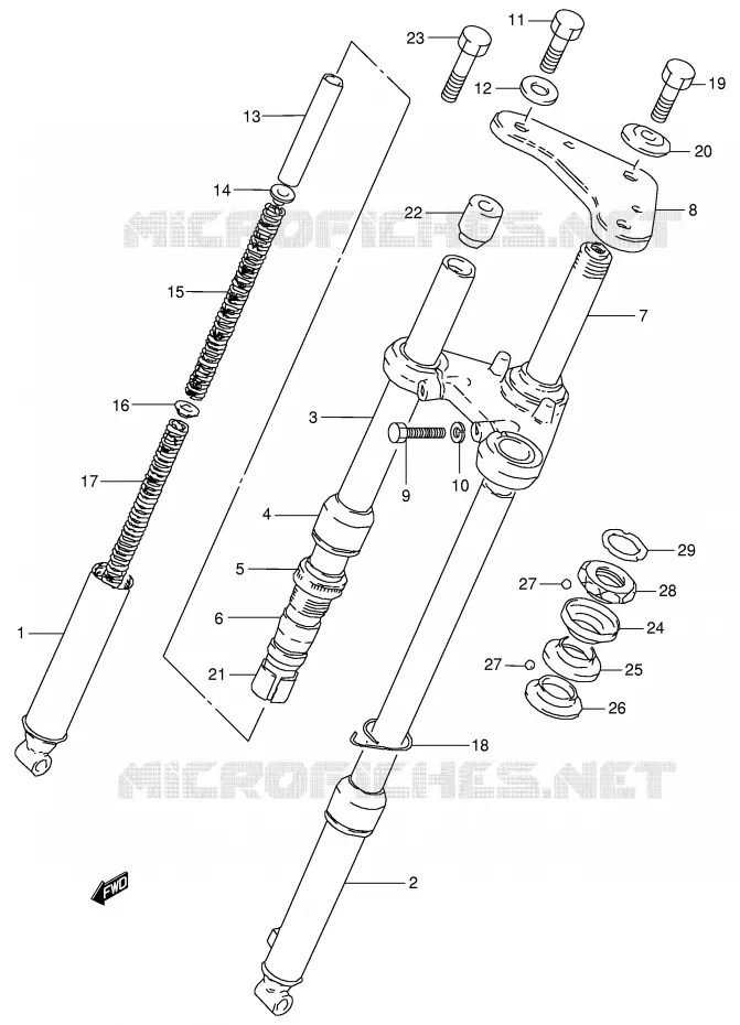 FRONT FORK Suzuki MOTO 50 JR 1998  JR50W(P3/P28)