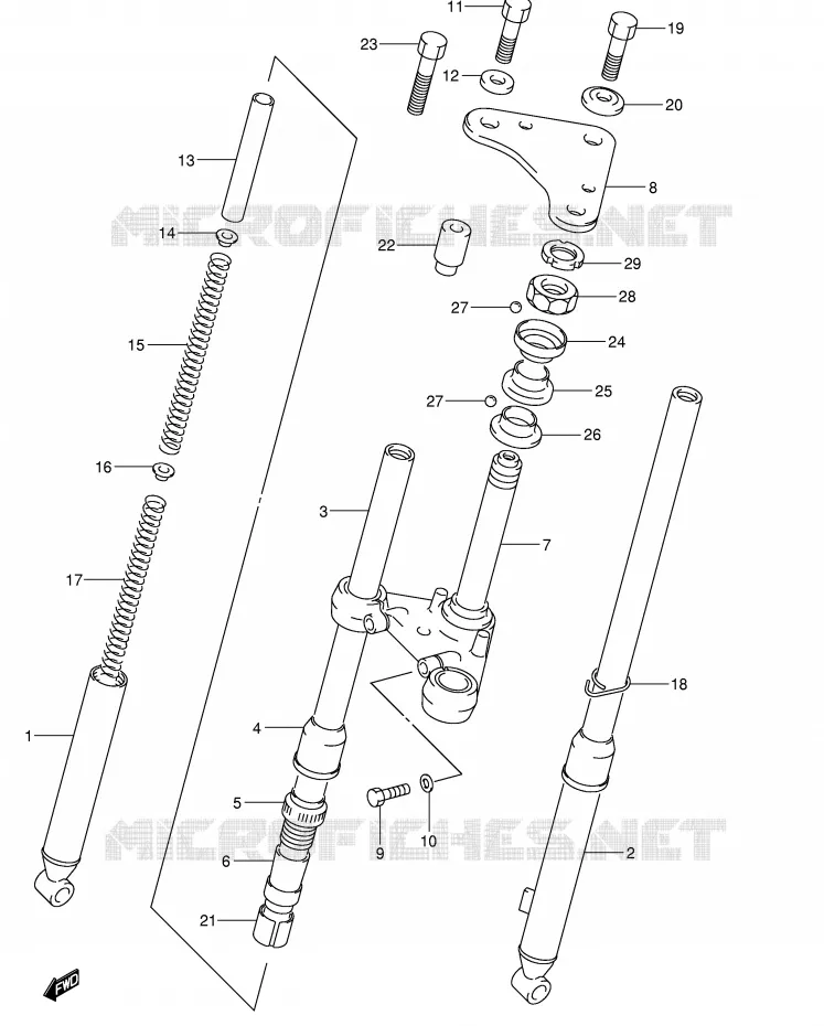 FRONT FORK Suzuki MOTO 50 JR 2006  JR50K6(P3/P28)
