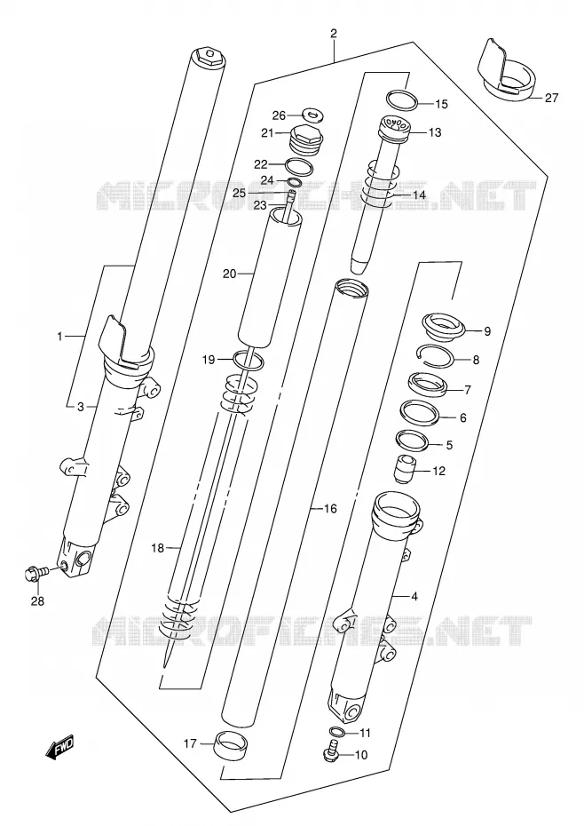 FRONT FORK Suzuki MOTO 750 GSX-F 2005  GSX750FK5(E2)