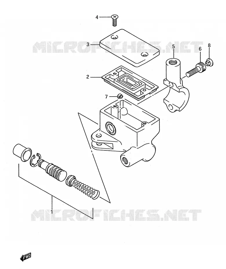 FRONT MASTER CYLINDER (LS650FG/FJ/FK/FL) Suzuki MOTO 650 BOULEVARD 1986  LS650FG(E28)