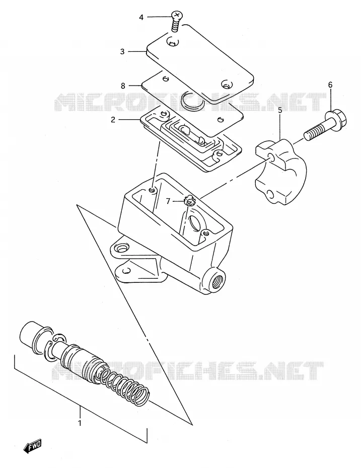 FRONT MASTER CYLINDER (MODEL P/R/S/T) Suzuki MOTO 600 GSX-F 1988  GSX600FUJ(E28)