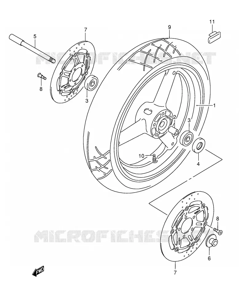 FRONT WHEEL (MODEL K3) Suzuki MOTO 600 GSX-F 2000  GSX600FY(E2)