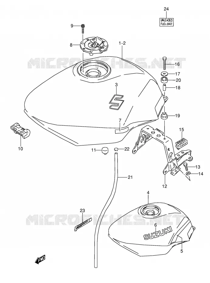 FUEL TANK (MODEL J/K/L) Suzuki MOTO 600 GSX-F 1992  GSX600FN(E2)