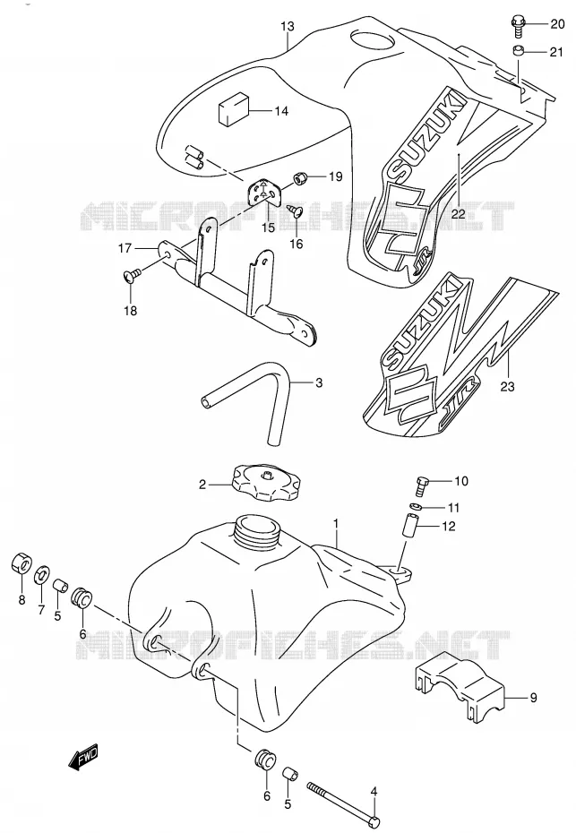 FUEL TANK (MODEL K2/K3) Suzuki MOTO 50 JR 2004  JR50K4(P3/P28)