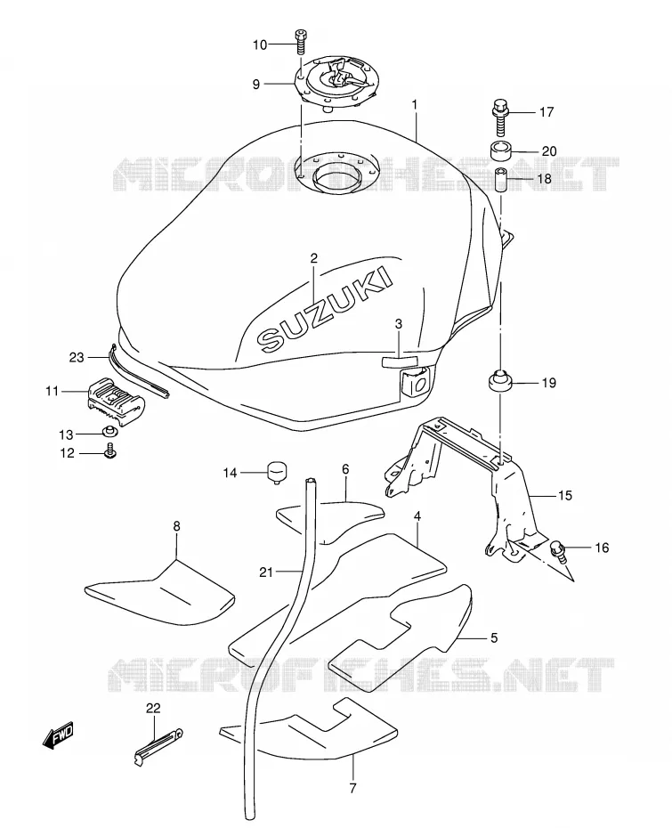 FUEL TANK (MODEL K2/K3) Suzuki MOTO 600 GSX-F 2002  GSX600FK2(E2)
