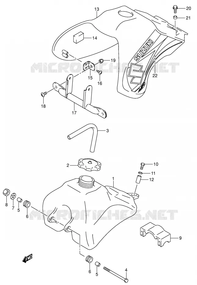 FUEL TANK (MODEL K4) Suzuki MOTO 50 JR 2000  JR50Y(P3/P28)
