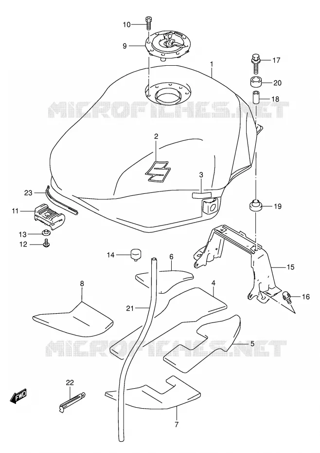 FUEL TANK (MODEL K4) Suzuki MOTO 600 GSX-F 2005  GSX600FK5(E2)