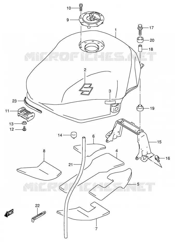 FUEL TANK (MODEL K5/K6) Suzuki MOTO 600 GSX-F 2006  GSX600FK6(E2)