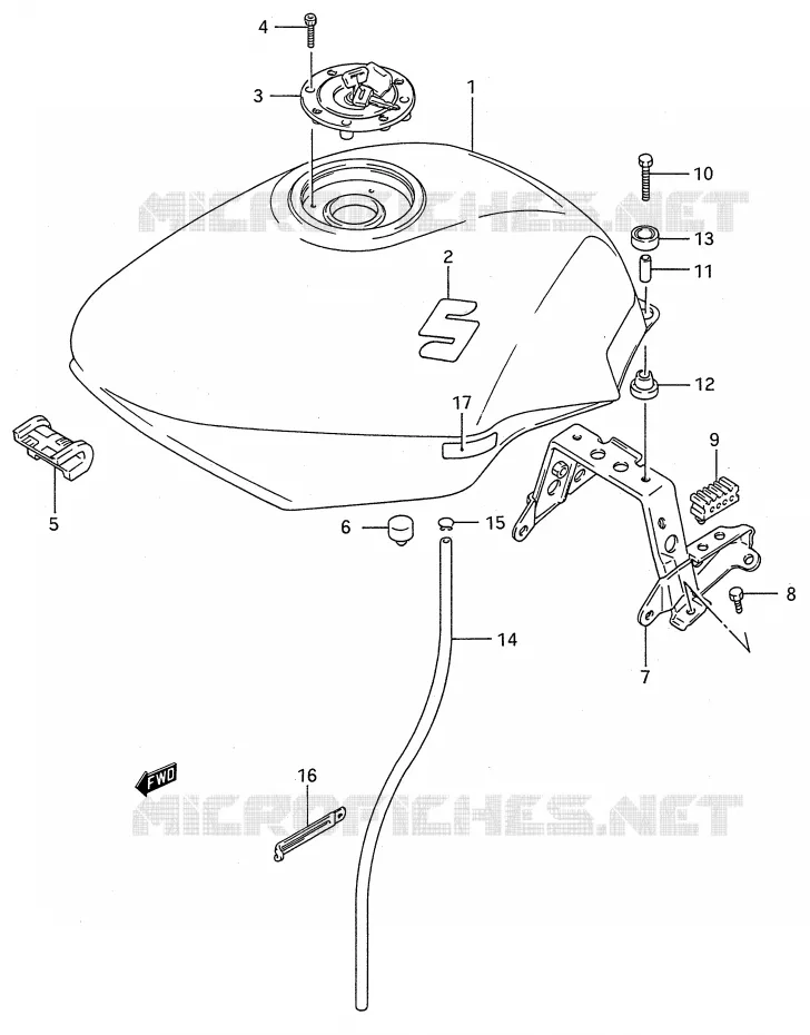 FUEL TANK (MODEL M) Suzuki MOTO 600 GSX-F 1990  GSX600FUL(E28)
