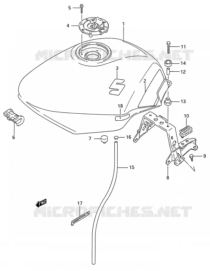FUEL TANK (MODEL N) Suzuki MOTO 600 GSX-F 1991  GSX600FM(E28)