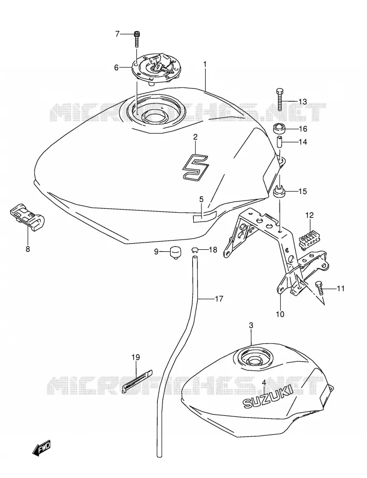 FUEL TANK (MODEL P/R/S) Suzuki MOTO 600 GSX-F 1990  GSX600FUL(E2)