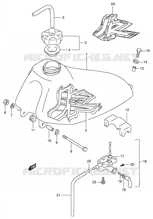 FUEL TANK (MODEL T/V) Suzuki MOTO 50 JR 1998  JR50W(P3/P28)