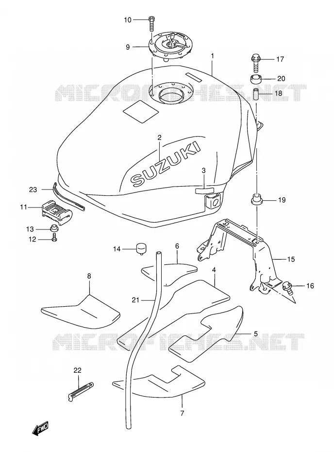 FUEL TANK (MODEL W/X) Suzuki MOTO 750 GSX-F 2000  GSX750FY(E2)