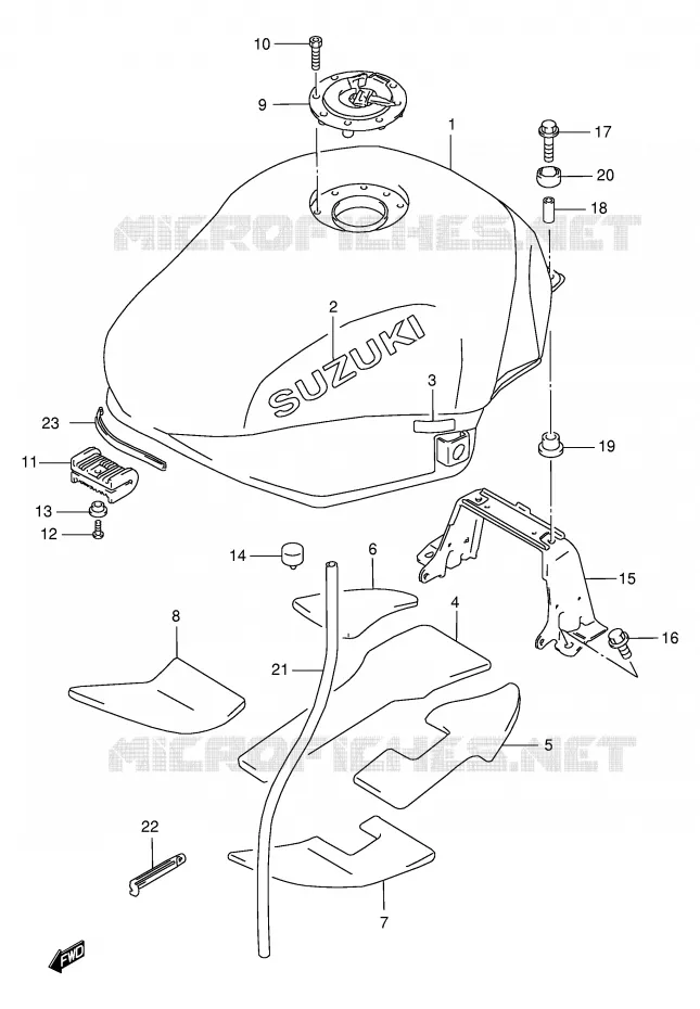 FUEL TANK (MODEL Y/K1) Suzuki MOTO 750 GSX-F 2000  GSX750FY(E2)