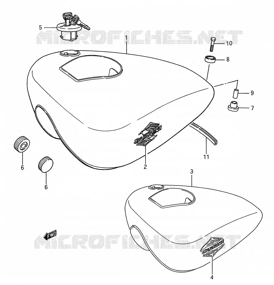 FUEL TANK Suzuki MOTO 650 BOULEVARD 1990  LS650PL(E28)