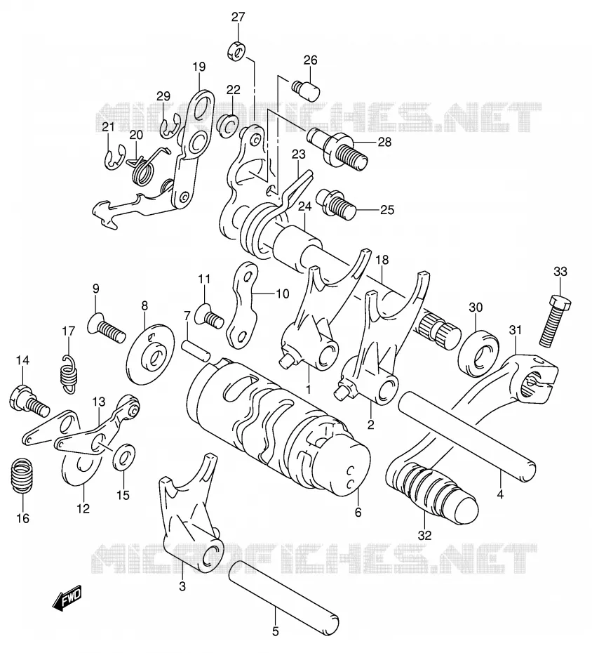 GEAR SHIFTING ASSY Suzuki MOTO 80 JR 2003  JR80K3(P3/P28)