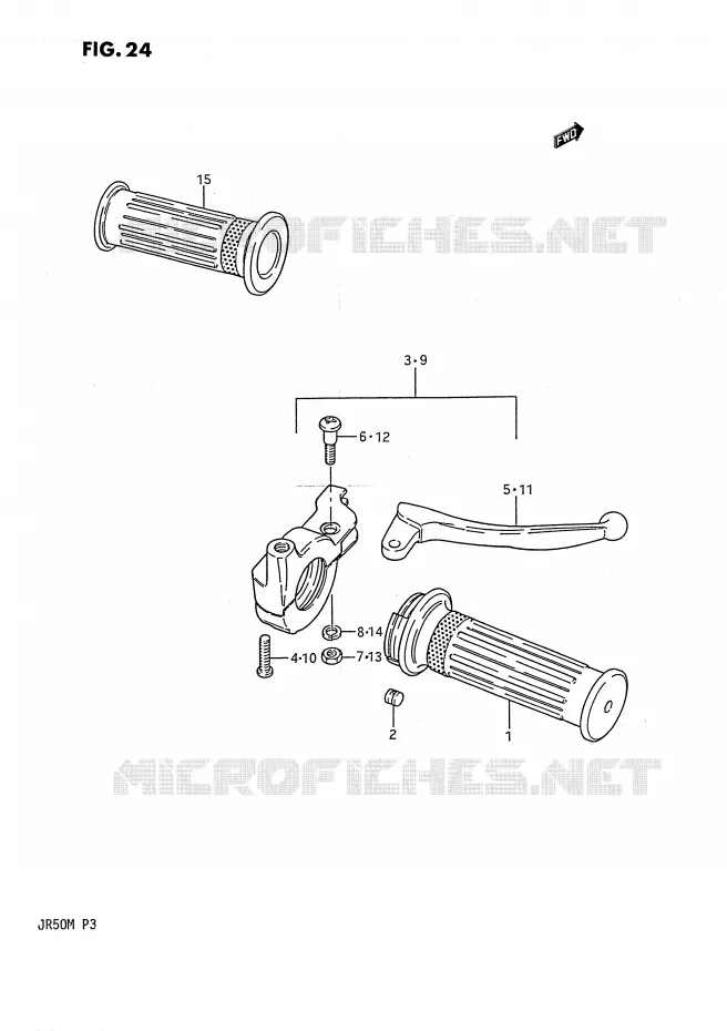 HANDLE GRIP Suzuki MOTO 50 JR 1984  JR50E(P3)