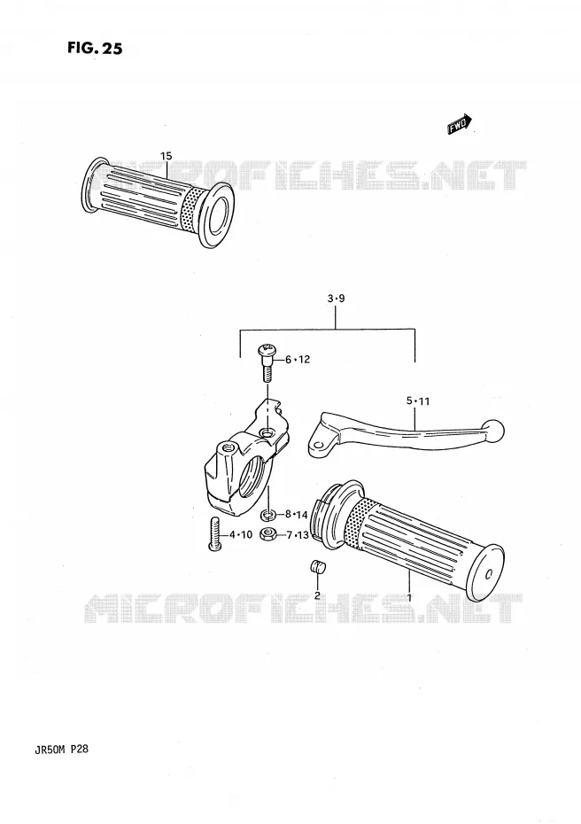 HANDLE GRIP Suzuki MOTO 50 JR 1986  JR50G(P28)