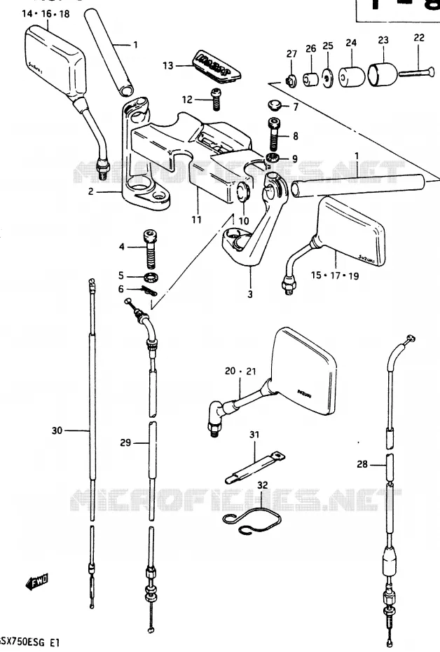 HANDLEBAR (GSX750ESF/EFF/ESG) Suzuki MOTO 750 GSX-E 1986  GSX750ESG(F)