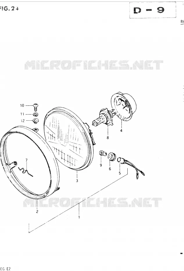 HEADLIGHT (E2) Suzuki MOTO 400 GSX 1985  GSX400SF(E2)
