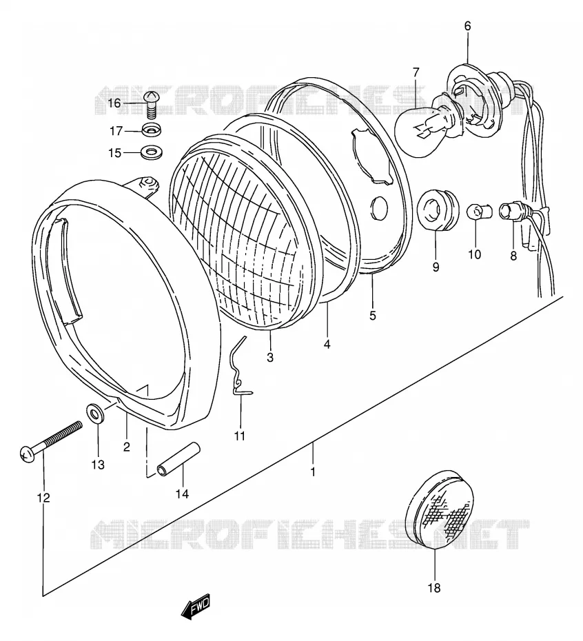 HEADLIGHT (E7) Suzuki MOTO 125 Autres-modeles 1974  K125L(E7)