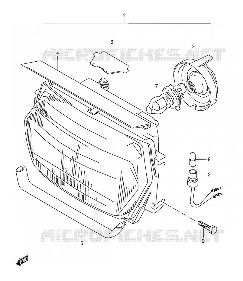 HEADLIGHT (MODEL P/R) Suzuki MOTO 600 GSX-F 1989  GSX600FUK(E2)