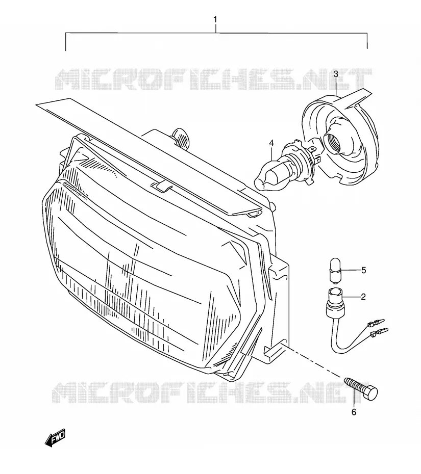HEADLIGHT (MODEL T) Suzuki MOTO 600 GSX-F 1990  GSX600FUL(E2)