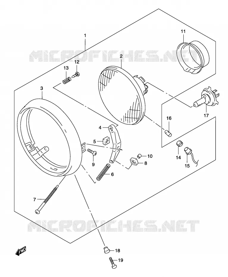 HEADLIGHT Suzuki MOTO 250 MARAUDER 2002  GZ250K2(P19)