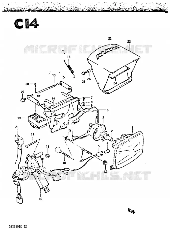 HEADLIGHT Suzuki MOTO 750 GSX-S 1984  GSX750SE(E2)