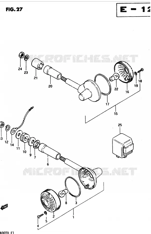 INDICATORS (E22, E25) Suzuki MOTO 400 GSX 1983  GSX400TD