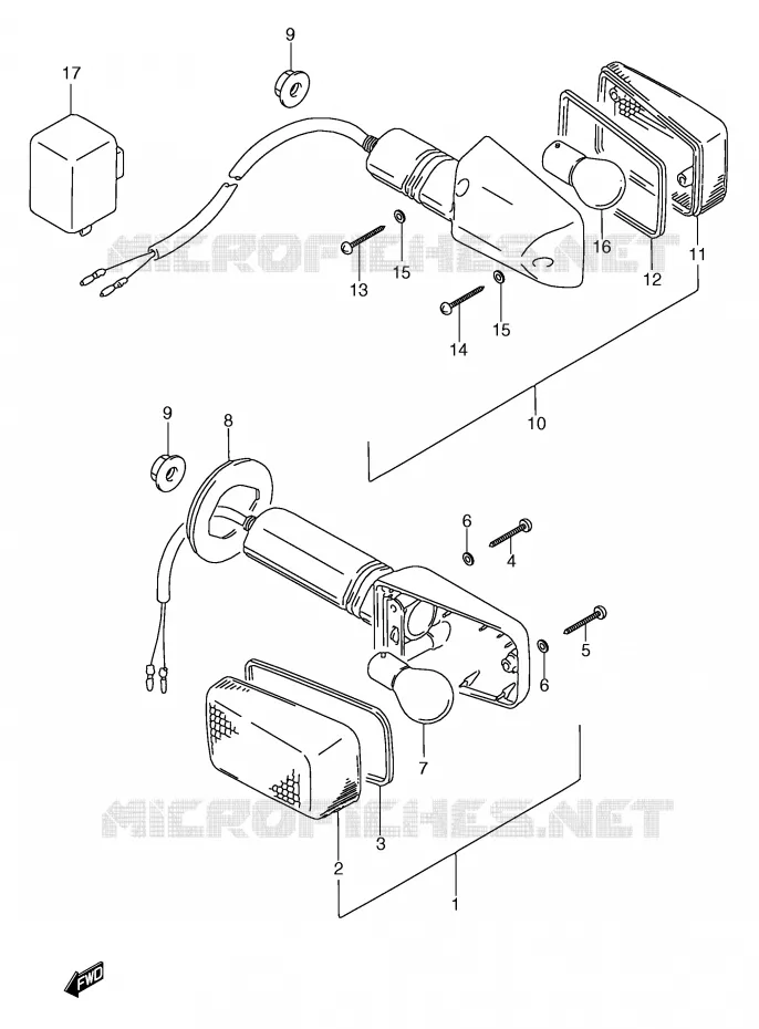 INDICATORS (MODEL T) Suzuki MOTO 750 GSX-F 1995  GSX750FS(E2)