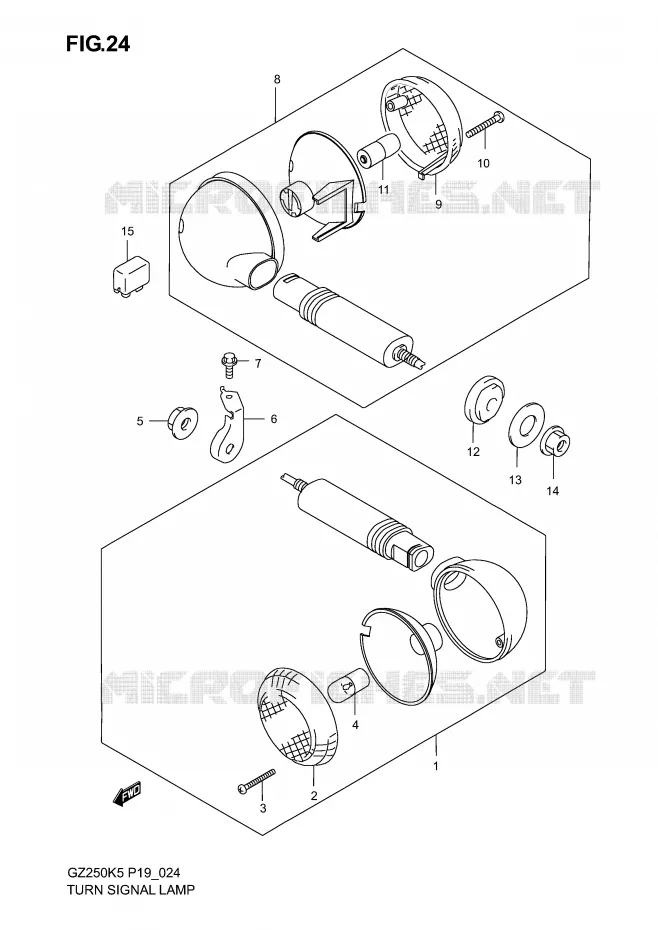 INDICATORS Suzuki MOTO 250 MARAUDER 2005  GZ250K5(P19)